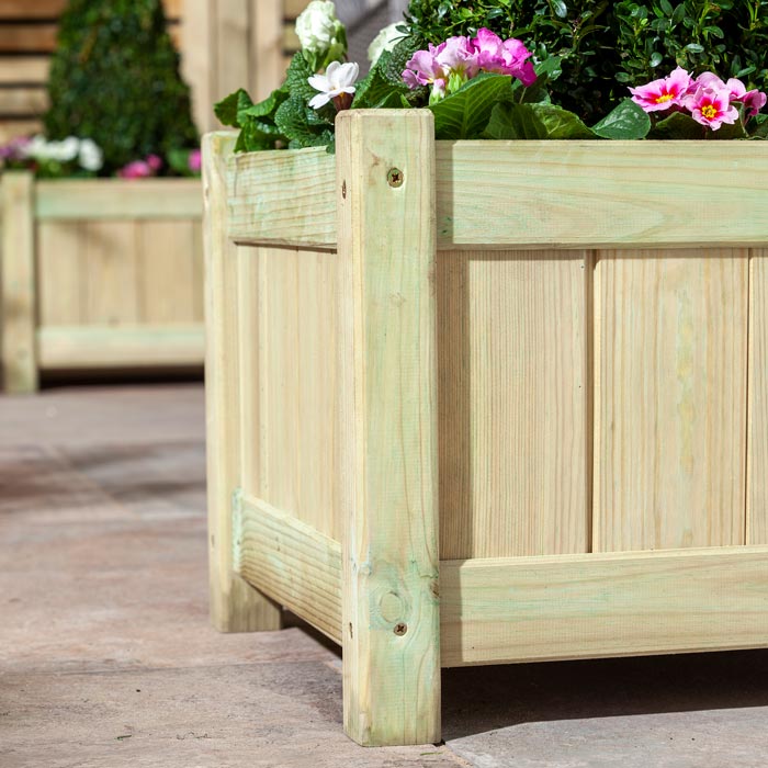 Large Wooden Planters Set - Pack of 2