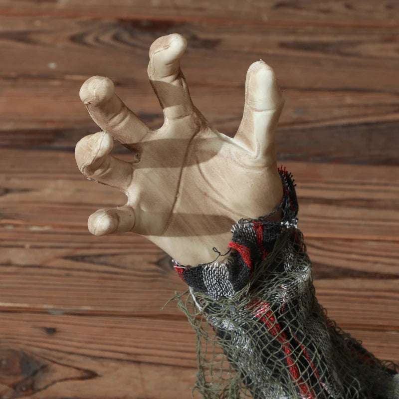 70cm Groundbreaker Skeleton Halloween Animatronic with Glowing Eyes - Spooky Outdoor Decoration for Haunted House