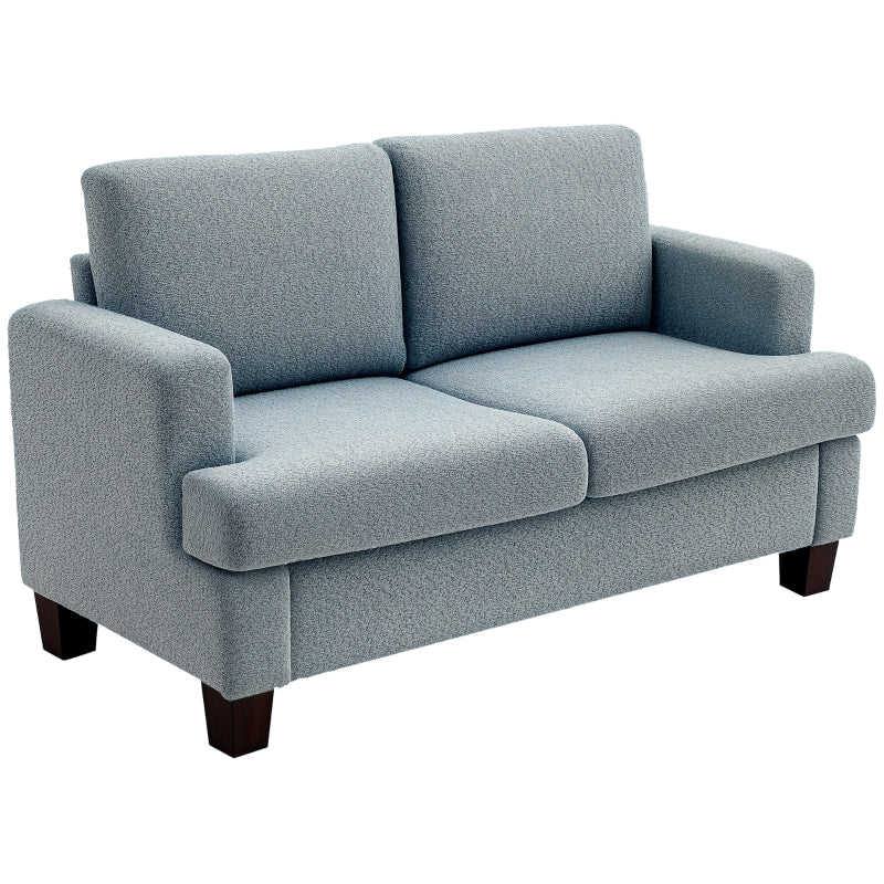 Stylish Light Grey 2 Seater Loveseat Sofa with Removable Cushions for Living Room and Home Office