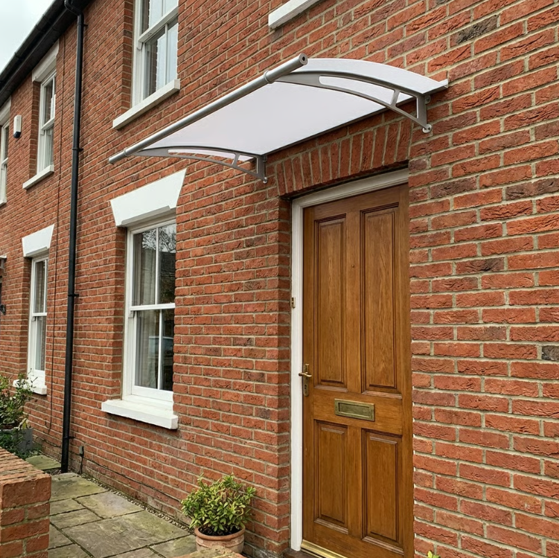 150cm Clear Shield Door Canopy – Stainless Steel Brackets, 4mm Acrylic Roof, Includes Fixings