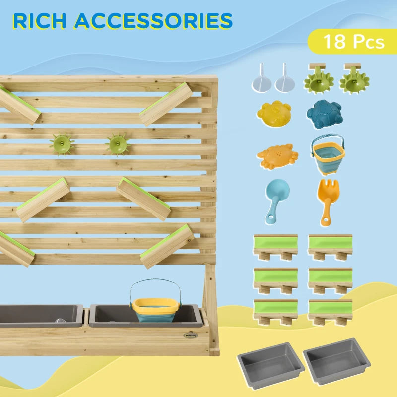Outdoor Kids Water and Sand Playset with 18 Fun Accessories for Summer Play