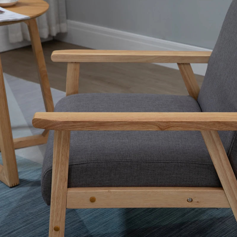 Minimalist Wooden Frame Accent Chair with Comfortable Padded Seat for Stylish Living Spaces
