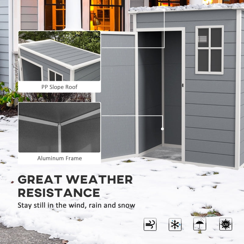 Grey 5' x 3' Outdoor Garden Storage Shed