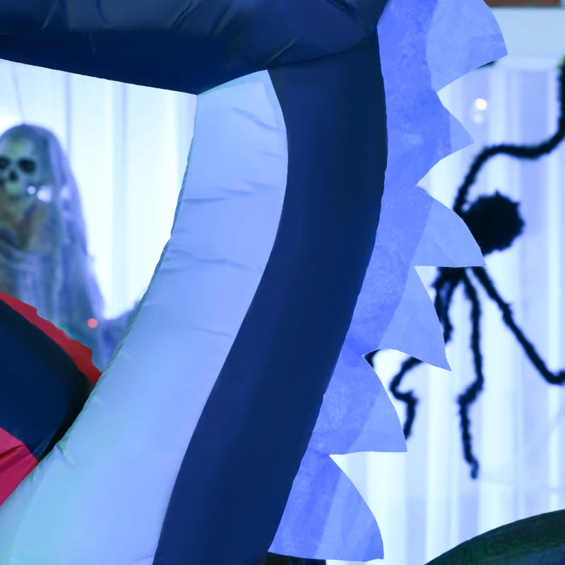 7FT Tall Inflatable Dragon with 2 Heads & LED Lights - Halloween Party Decoration for Indoor & Outdoor Yard