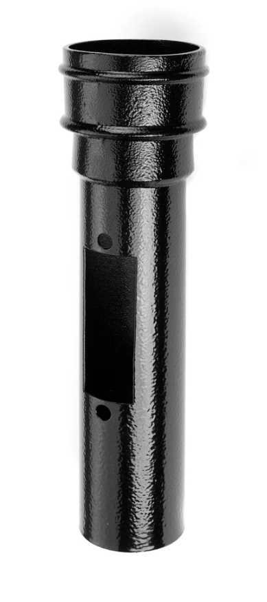 Alumasc 63mm Cast Aluminium Round Access Pipe - Textured Black - 0.34m
