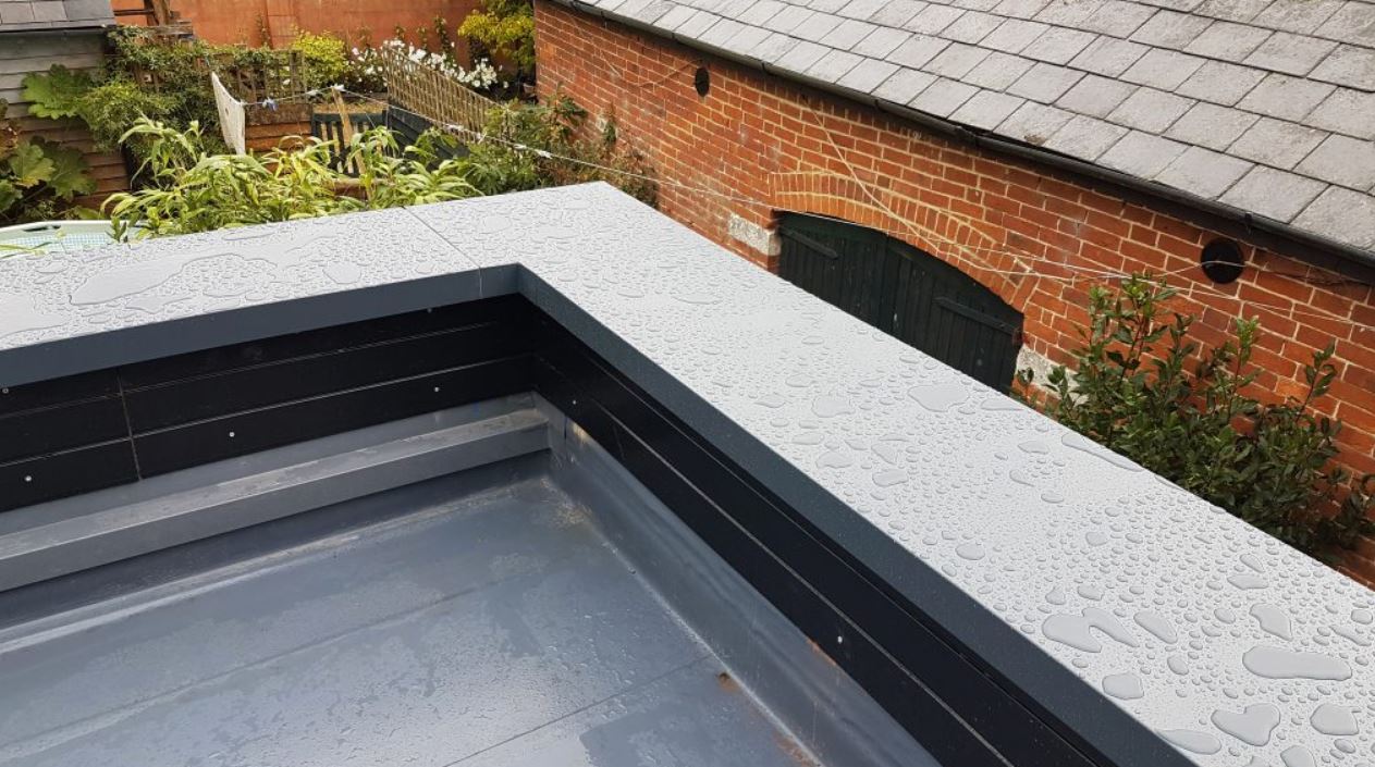 362mm Aluminium Coping Stop End - Suitable For 241-300mm Wall - RAL 7016 Anthracite Grey