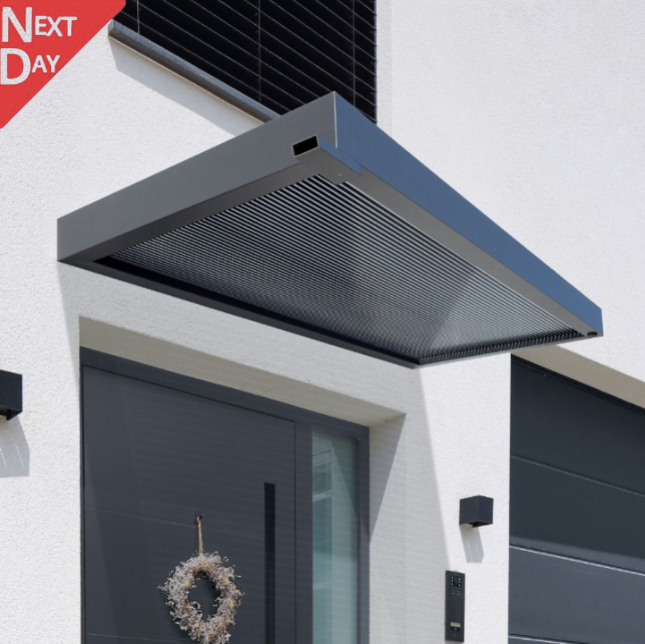 Aluminium 3D-Line Metal Canopy - Anthracite Grey - Brise soleil Front Door Porch Canopy