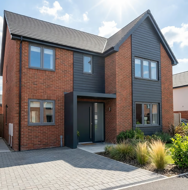 160x90cm Aluminium Canopy With LED Light Strip & Side Panel - Anthracite Grey (Left or Right)