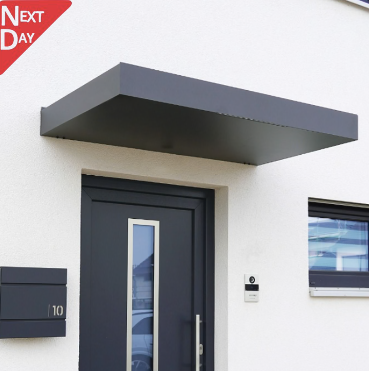 160x90cm Aluminium Canopy With LED Light Strip - Anthracite Grey