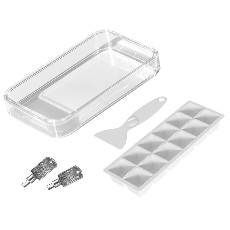 46L Lockable Countertop Fridge - Grey Mini Refrigerator for Home, Office, or Dorm - Compact & Secure Food Storage