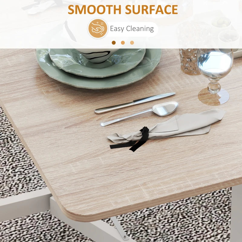4-6 Person Oak Drop Leaf Dining Table - Space-Saving, Stylish Design for Modern Homes, Perfect for Family Meals