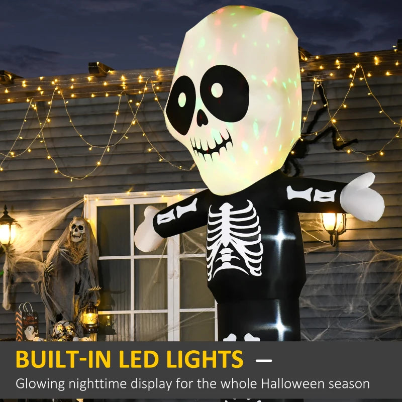 3M Halloween Inflatable Skeleton Ghost Decoration with LED Lights - Perfect Indoor Outdoor Garden Lawn Party Prop