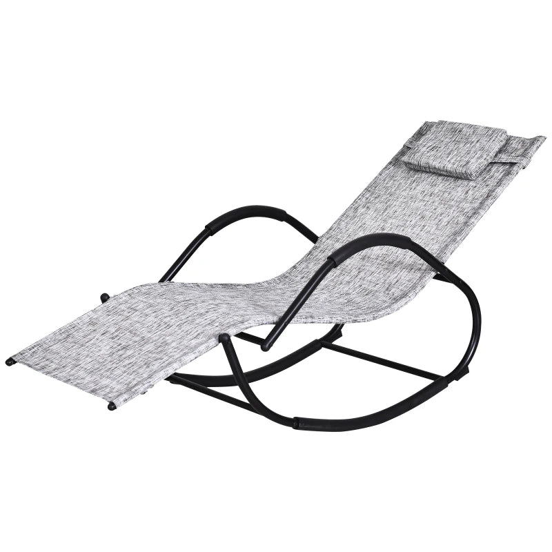 Grey Zero Gravity Rocking Lounge Chair with Pillow
