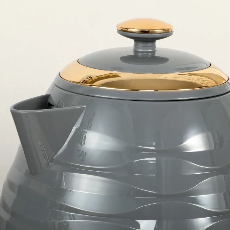 3000W Kettle & 4 Slice Toaster Set - 1.7L Rapid Boil, 7 Browning Controls, Defrost & Reheat, UK Otter Thermostat, Grey