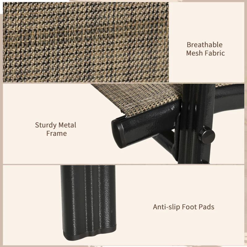 4 Stackable Mesh Seat Chairs - Mixed Brown