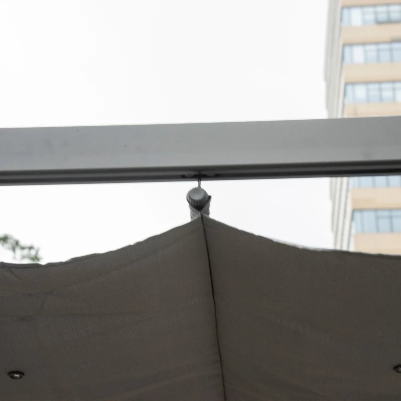 3 x 3 m Grey Aluminum Gazebo with Retractable Roof