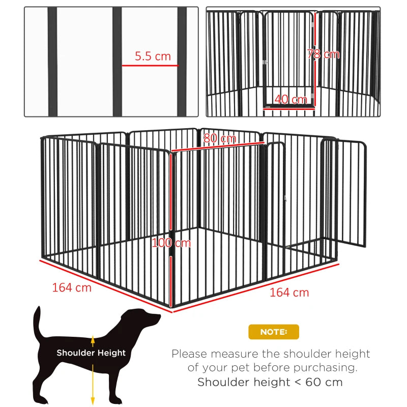 Heavy Duty 100cm 8 Panel Dog Playpen for Indoor and Outdoor Use Small Medium Large Dogs
