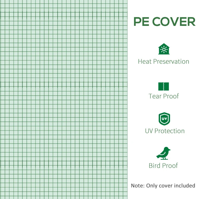 Greenhouse PE Cover for 3x3m Tunnel Greenhouse - Winter Garden Plant Protection