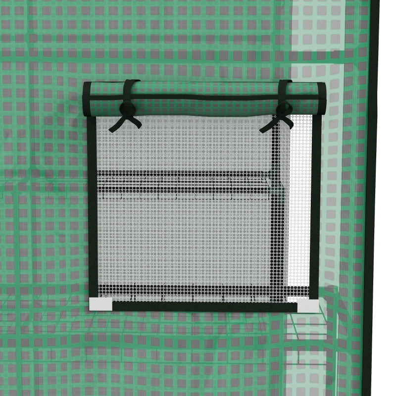 Greenhouse Cover Replacement with Roll-up Door and Windows, 140 x 143 x 190cm, Green