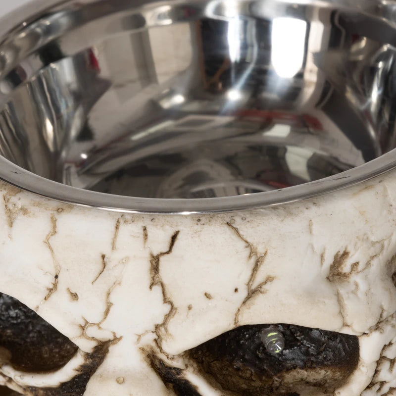 14cm Skeleton Candy Bowl - Light Up Eyes & Sound Effects - Halloween Outdoor Decoration & Prop for Haunted House