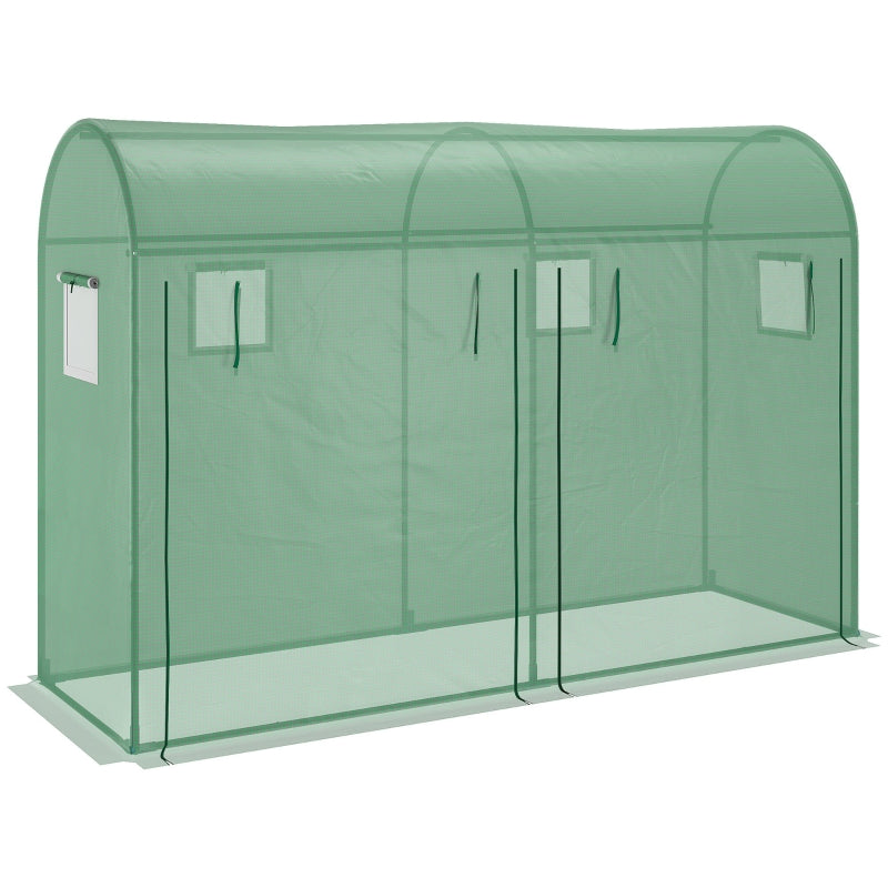 Green Tomato Plant Growth Greenhouse with Double Doors & Windows, 3x1x2m