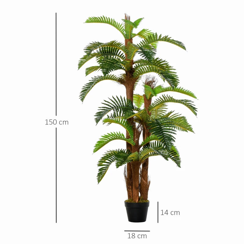 Artificial Tropical Palm Plant in Pot 150cm Green Indoor Home Decor