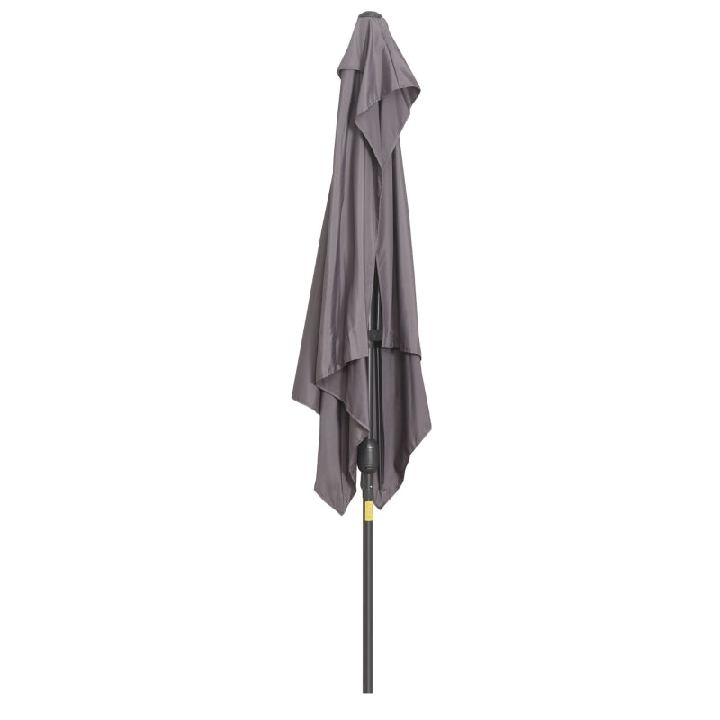 Grey Half Round Balcony Parasol with Crank Handle (2.3m) - Base Not Included