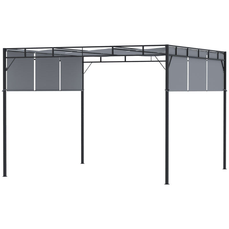 3m x 3m Steel Pergola With Retractable Roof