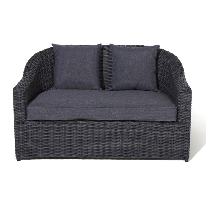 4-Piece Dark Grey Rattan Sofa Set