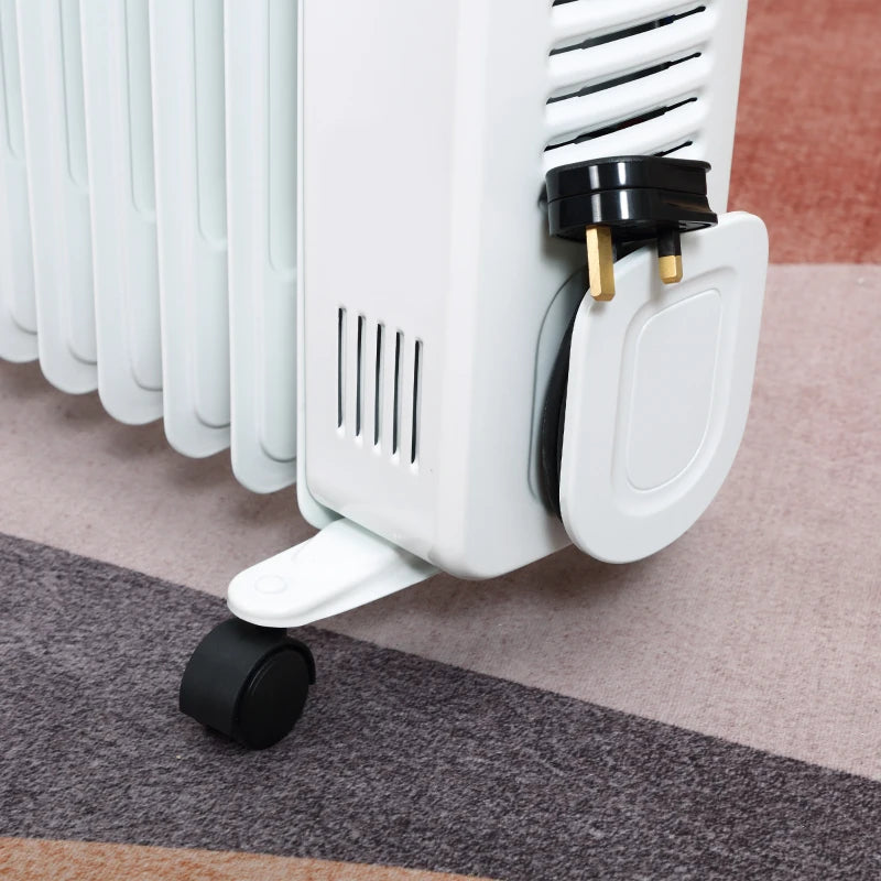 2500W Digital Display Oil Filled Radiator 11 Fin Portable Electric Heater with Timer and Remote