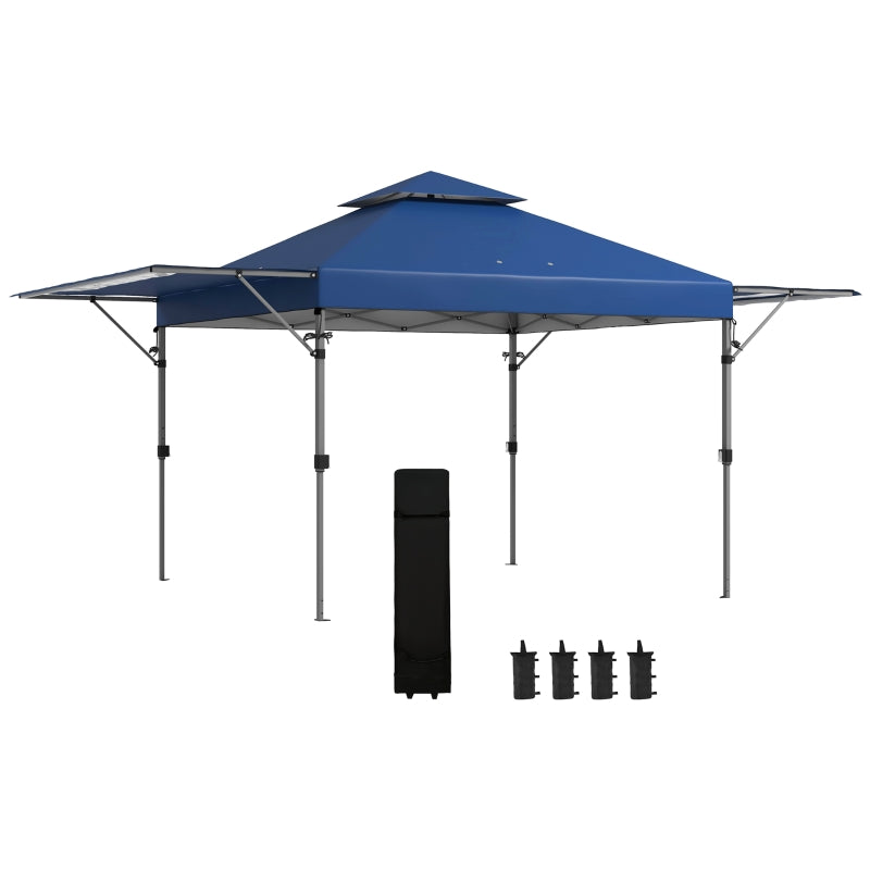 Blue 5x3m Adjustable Pop-Up Gazebo with Accessories