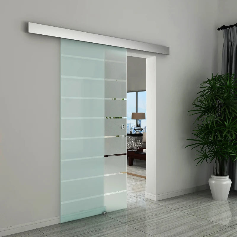 90cm Sliding Glass Door Set with Hardware