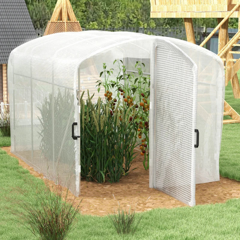 Greenhouse Walk-in Grow House with UV-Resistant Cover, White, 2x2x2m