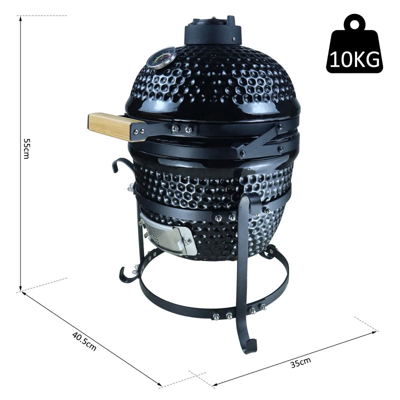 Black Cast Iron Ceramic Charcoal BBQ Oven