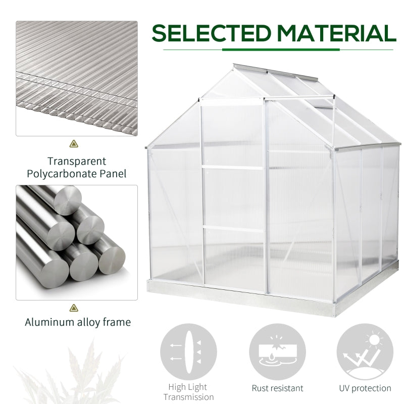 6ft x 6 ft Walk-In Polycarbonate Greenhouse