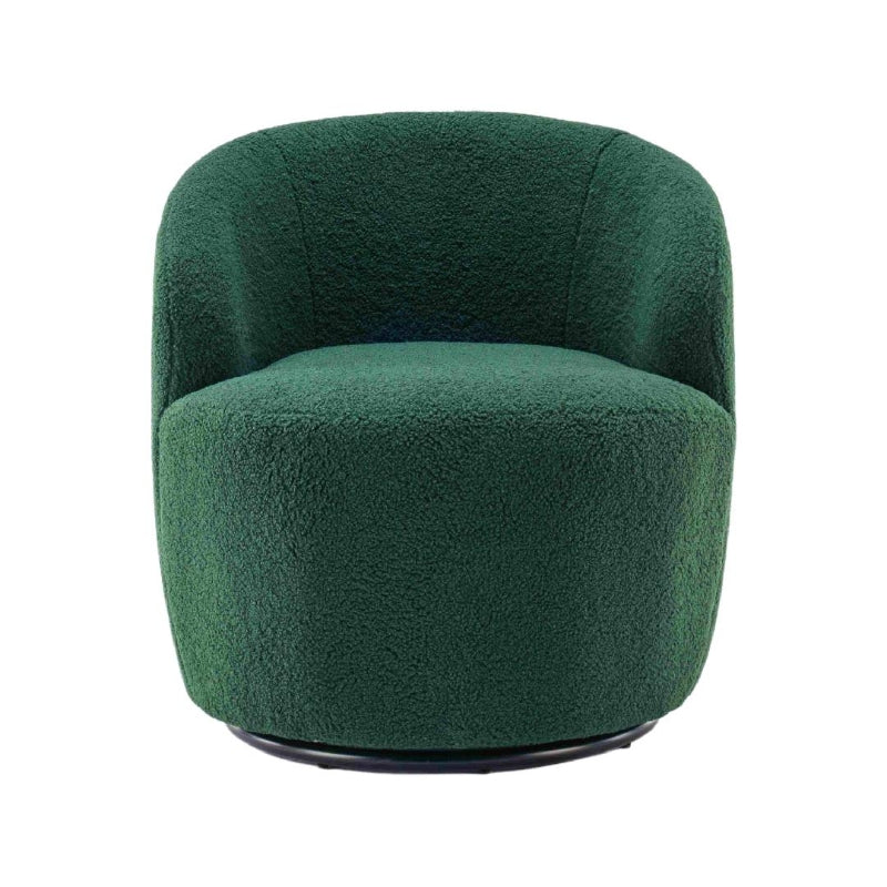 Ergonomic Dark Green Swivel Armchair with 360° Rotation for Reading Room, 64x64x71 cm