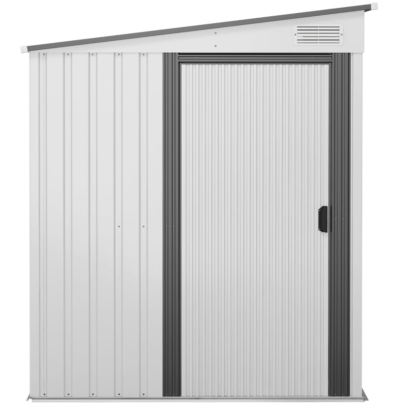 Silver Lean to Metal Garden Shed