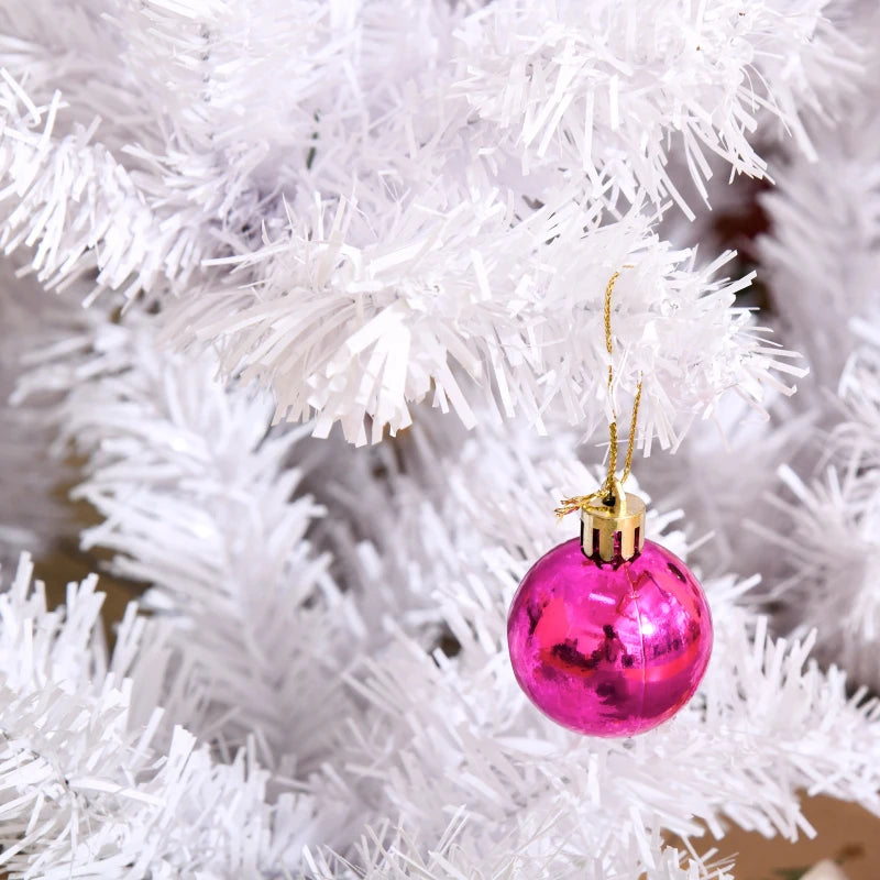 Elegant 5ft White Snow Artificial Christmas Tree with Metal Stand - Seasonal Home Decorations for Holiday Cheer