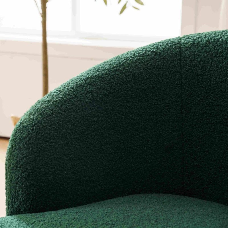 Ergonomic Dark Green Swivel Armchair with 360° Rotation for Reading Room, 64x64x71 cm