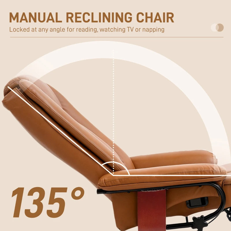 Brown Faux Leather Recliner Chair for Ultimate Comfort and Style in Your Living Room
