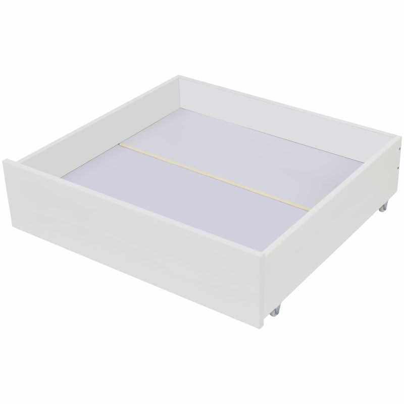 Modern 3ft Single Bed with Drawers - Stylish White Pinwood Design for Aesthetic & Practical Bedroom Storage