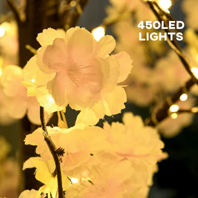 450 LED Pink Blossom Tree - Decorative Artificial Lighted Tree for Home, Garden, Wedding, and Party Decor