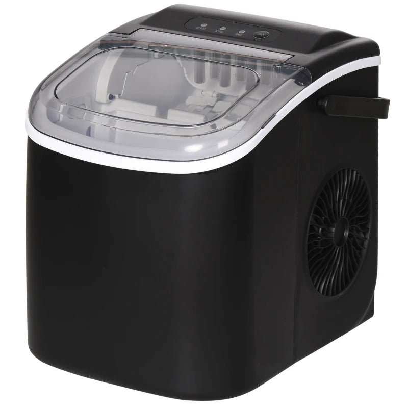 Portable Ice Maker Machine 12Kg Daily Production 9 Cubes Ready in 6-12 Minutes Countertop Ice Cube Maker with Scoop and Basket Black