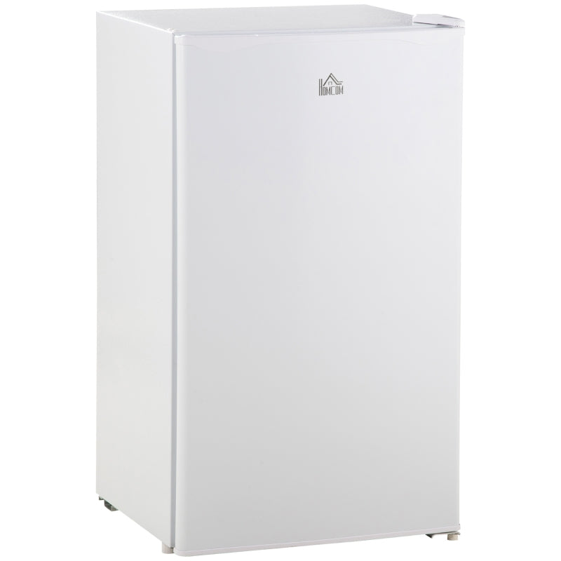 91L Freestanding Under Counter Fridge Freezer - Compact Chiller Box, Adjustable Thermostat, 47.5cm Wide, Stylish White Design
