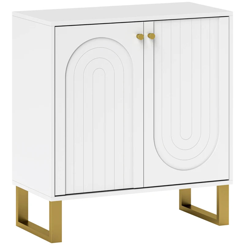 Modern 2-Door White Sideboard Storage Cabinet - Stylish Home Furniture for Living Room, Dining Room, or Entryway