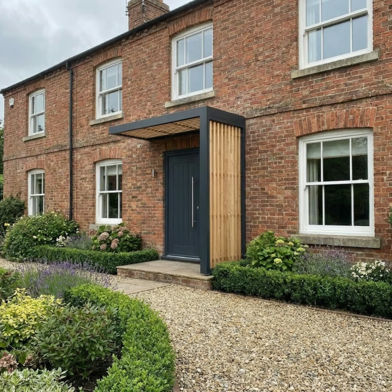 Aluminium Timber Line Canopy With Integral Drainage