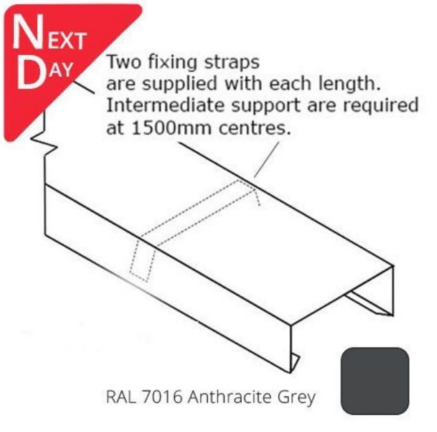 362mm Aluminium Coping - Suitable For 270-300mm Wall - 3m Length - RAL 7016 Anthracite Grey