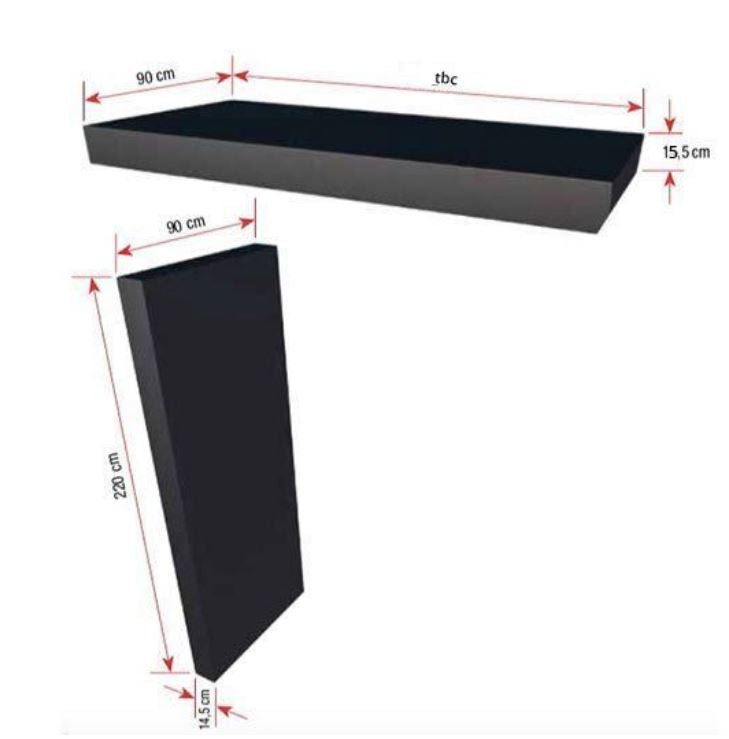 300x90cm Aluminium Canopy With Single LED Light & Side Panel - Anthracite Grey (Left or Right)