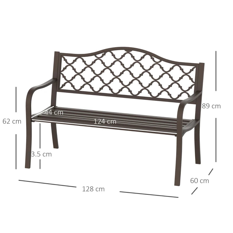 Antique Style Cast Iron Outdoor Bench - Black