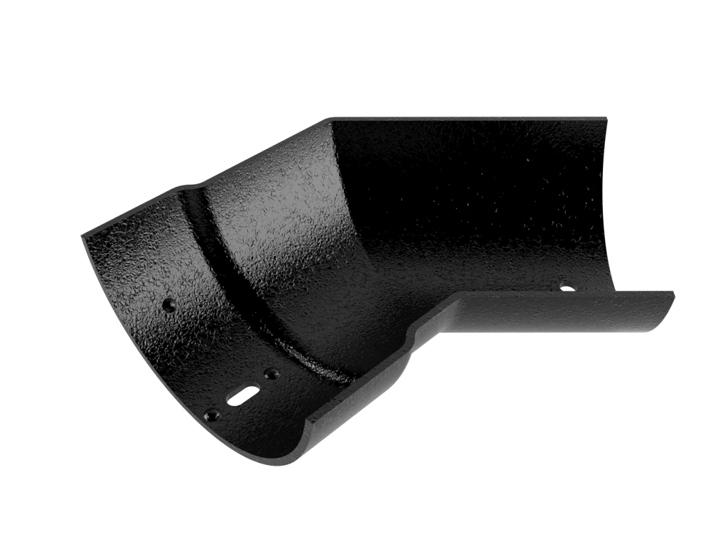 100mm Cast Aluminium 135 Degree Internal Angle - Black